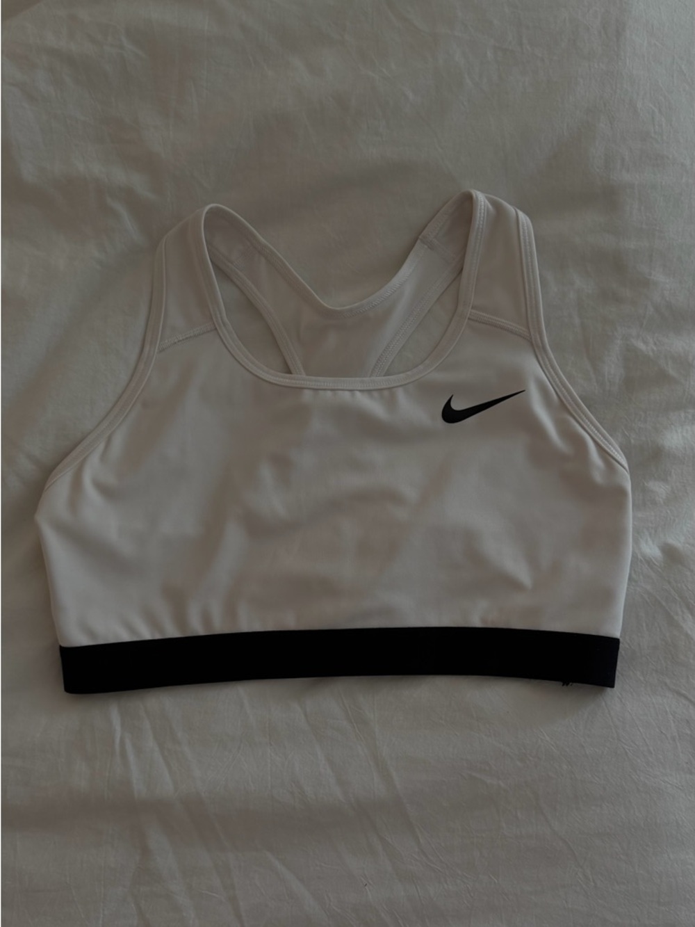Nike White Sports Bra with Black Accents
